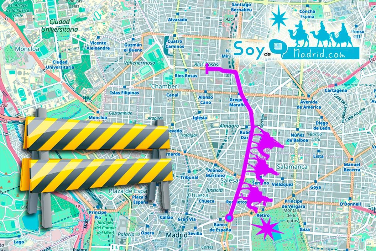 El recorrido de ‘Sus Majestades’ por el distrito Centro, supondrá desvíos y cortes de tráfico  desde el 4 de enero