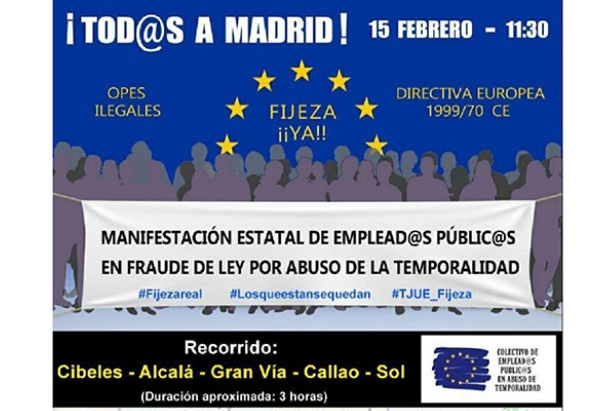 Bajo el lema "Fijeza ya", cientos de personas se manifestarán el sábado 15 de febrero 