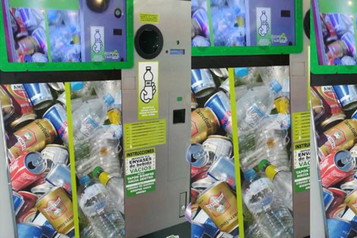 Una nueva máquina instalada en el mercadito de ‘La Sagra’ en Leganés premia el reciclaje de los vecinos