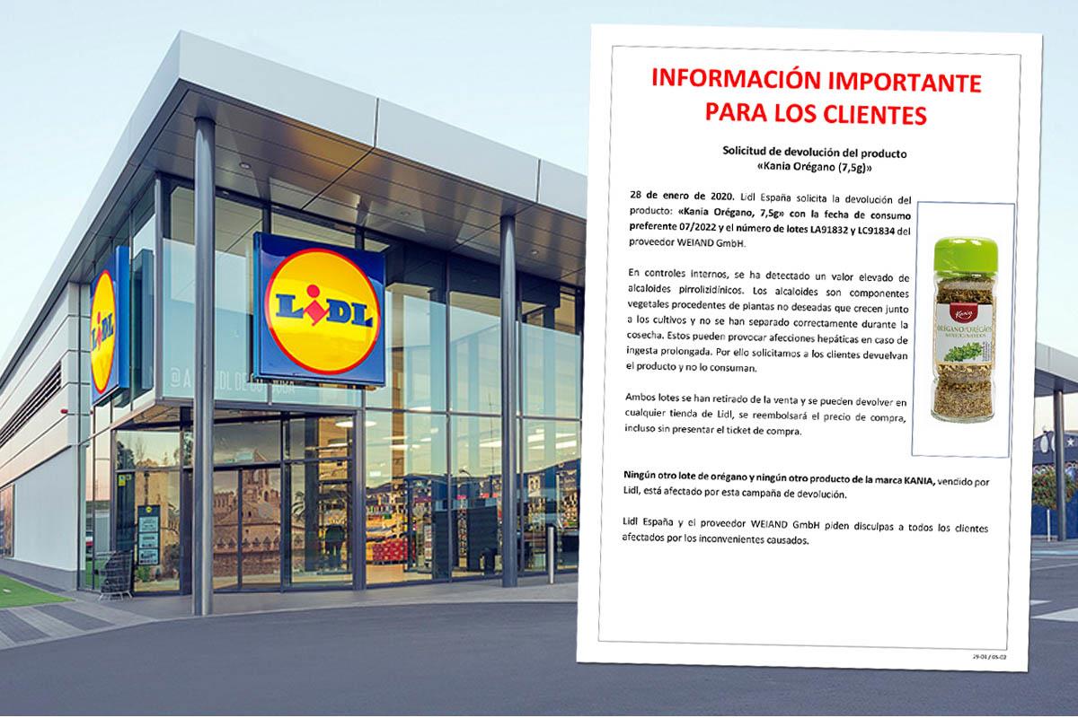 Los consumidores que hayan comprado el producto pueden llevarlo a cualquier Lidl y solicitar la devolución del importe