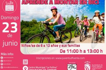 El municipio organiza una actividad para aprender a montar en bicicleta