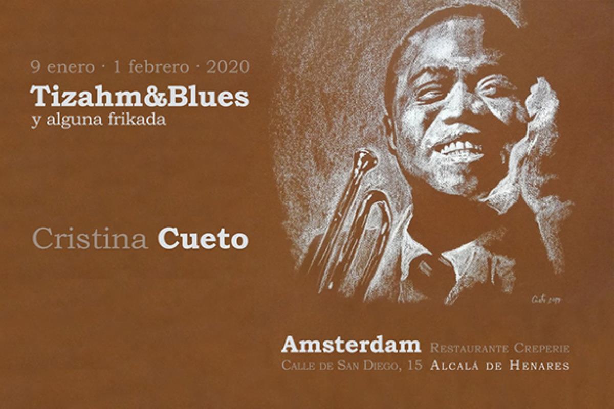 La crepería de la Calle San Diego recoge una muestra de dibujos en tiza de la periodista alcalaína Cristina Cueto