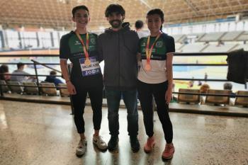 Los dos atletas alcalaínos que acudieron al nacional en Valencia han vuelto con medallas en la misma disciplina 