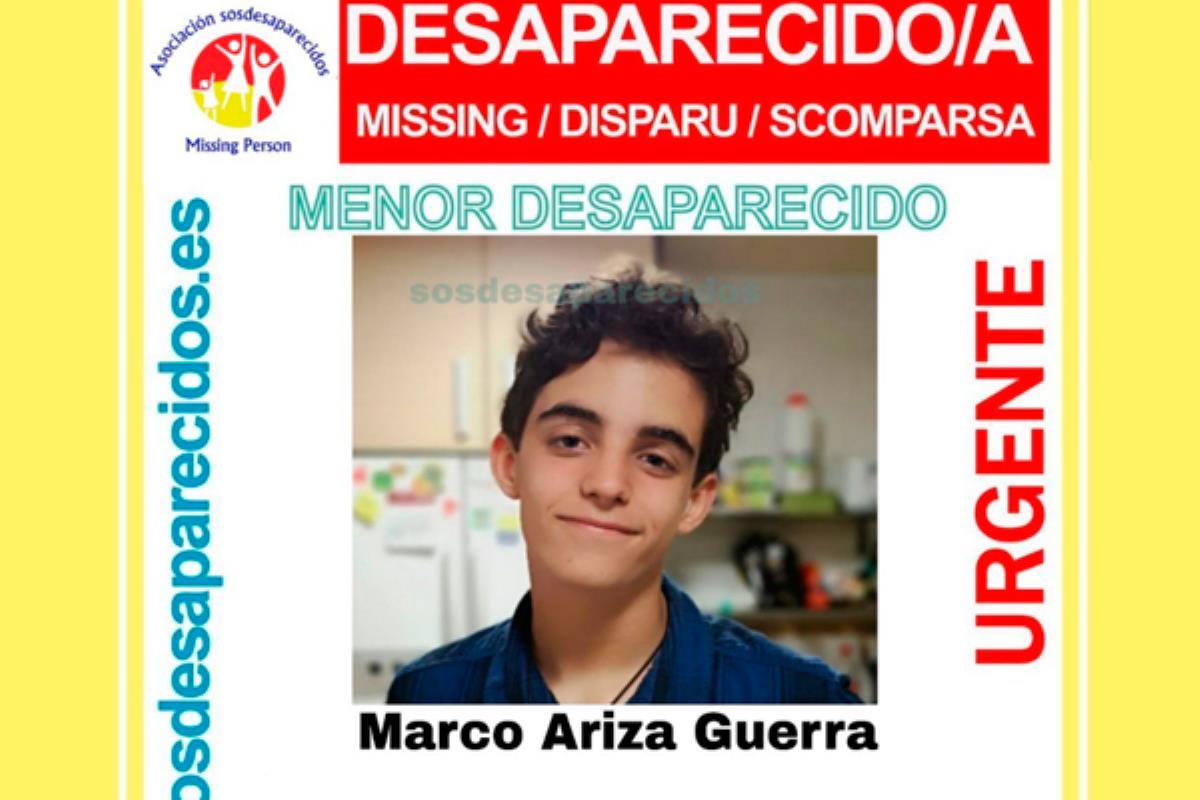 Se pide colaboración ciudadana para encontrar a Marco, de 15 años, que lleva desaparecido desde ayer