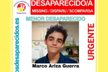 Se pide colaboración ciudadana para encontrar a Marco, de 15 años, que lleva desaparecido desde ayer