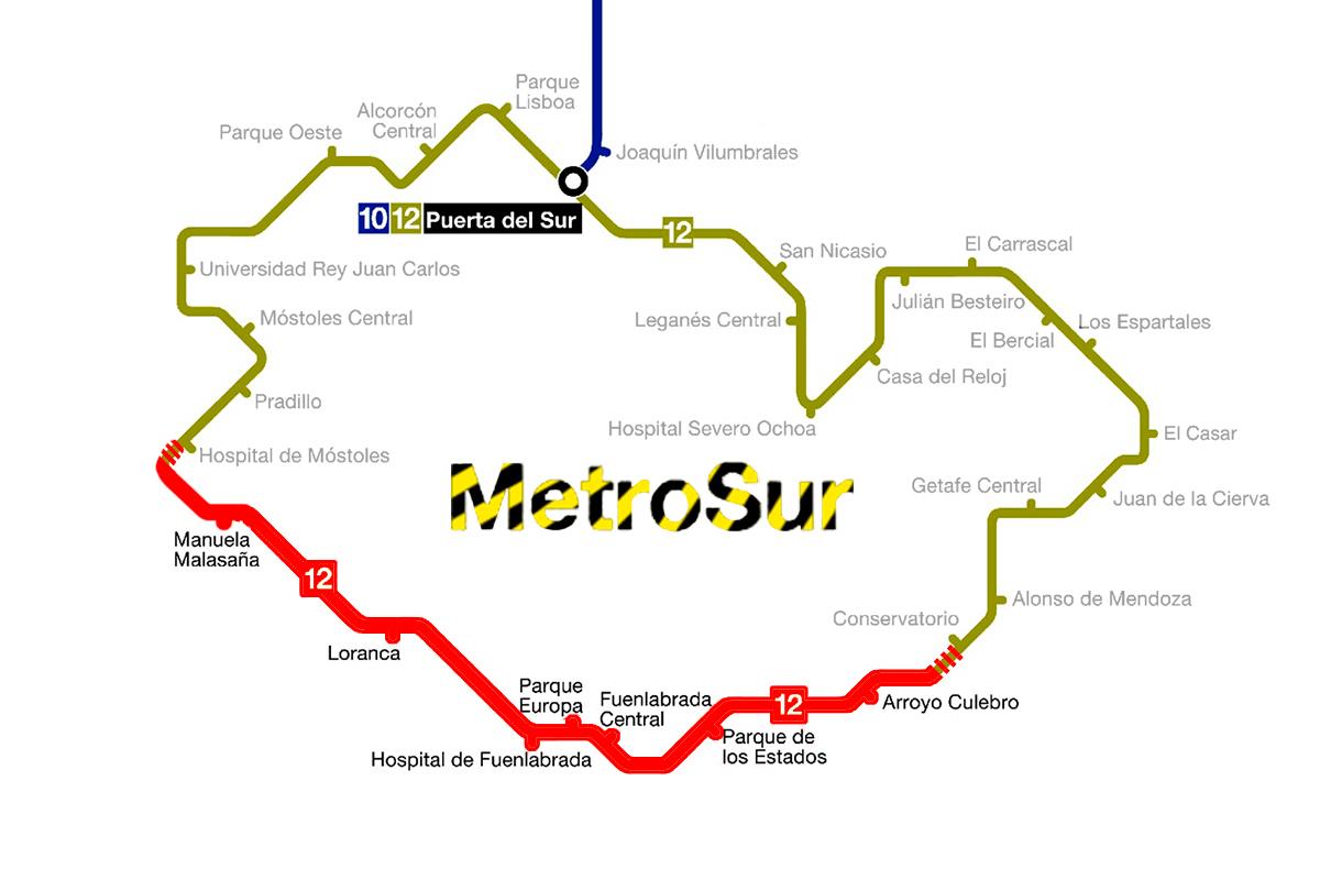 La remodelación de la línea 12 se llevará a cabo este verano y afectará principalmente a Móstoles, Fuenlabrada y Getafe