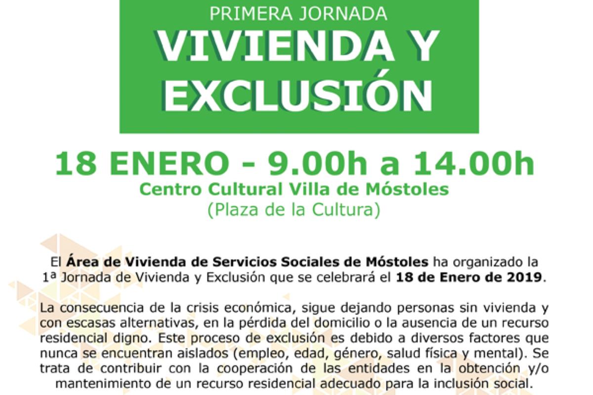Nuestro municipio recibirá la primera Jornada de Vivienda y Exclusión Social organizada por el Área de Vivienda y Servicios Sociales de Móstoles