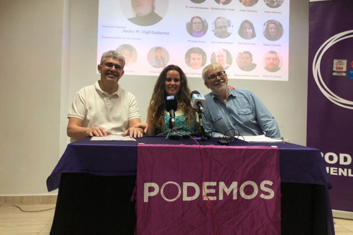 El nuevo secretario general de Podemos Fuenlabrada, Pedro Vigil, presenta los ejes de Podemos para afrontar las elecciones de 2019