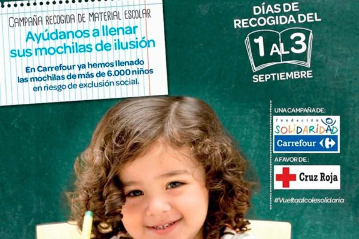 Carrefour y Cruz Roja celebrarán entre el 31 de agosto y el 2 de septiembre, la X edición de "La vuelta al cole solidaria"