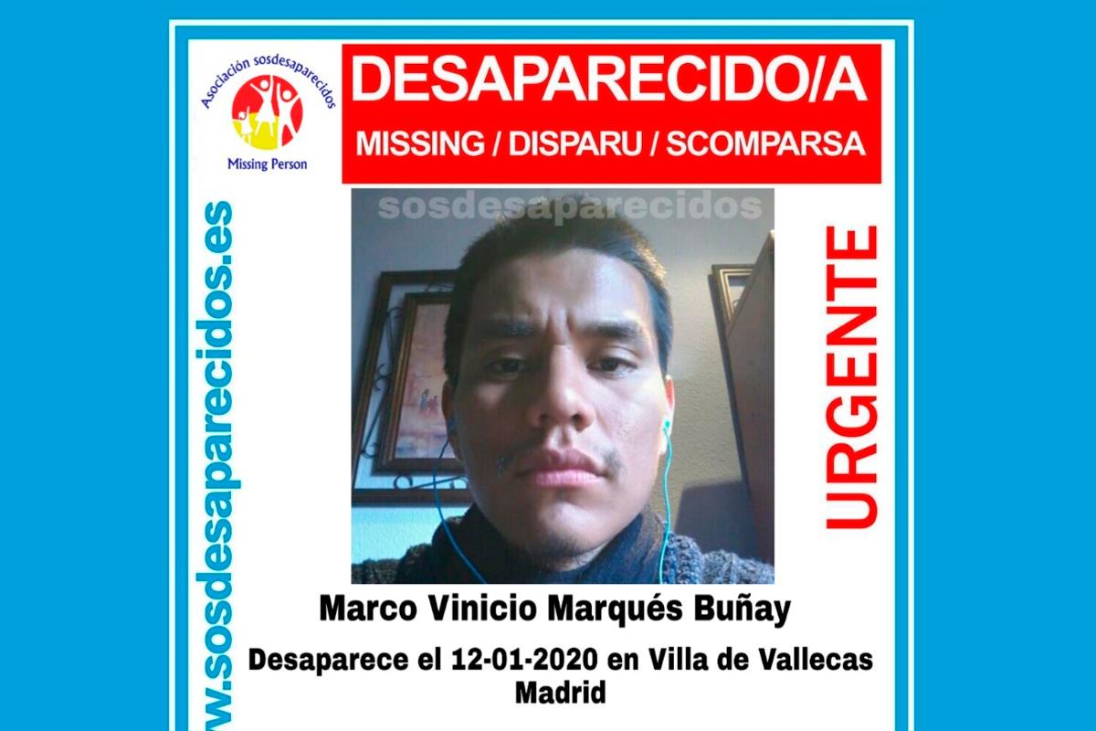 Marco desapareció el pasado 12 de enero en Villa de Vallecas