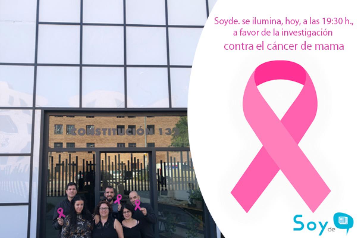 Nuestra sede se tiñe de rosa, este martes 16 de octubre, a las 19:30 horas, a favor de la lucha contra la enfermedad