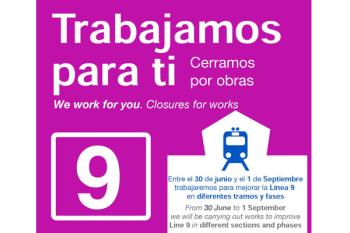 Las obras tendrán lugar entre los días 11 y 19 de agosto, aunque los trabajos continuarán en parte de la línea hasta el 1 de septiembre