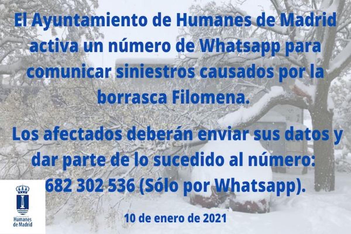 Humanes pone a disposición de todos los vecinos y vecinas un número 