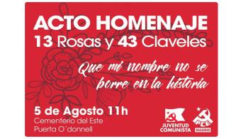 Se ha organizado un homenaje por el 82º aniversario del fusilamiento de las 13 rosas y otras mujeres con las que se suman 56 víctimas del fascismo 
