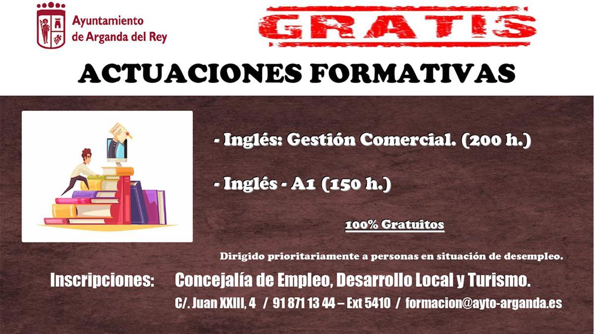 Las dos actuaciones, “Inglés A1” e “Inglés: gestión comercial”, se impartirán en modalidad presencial