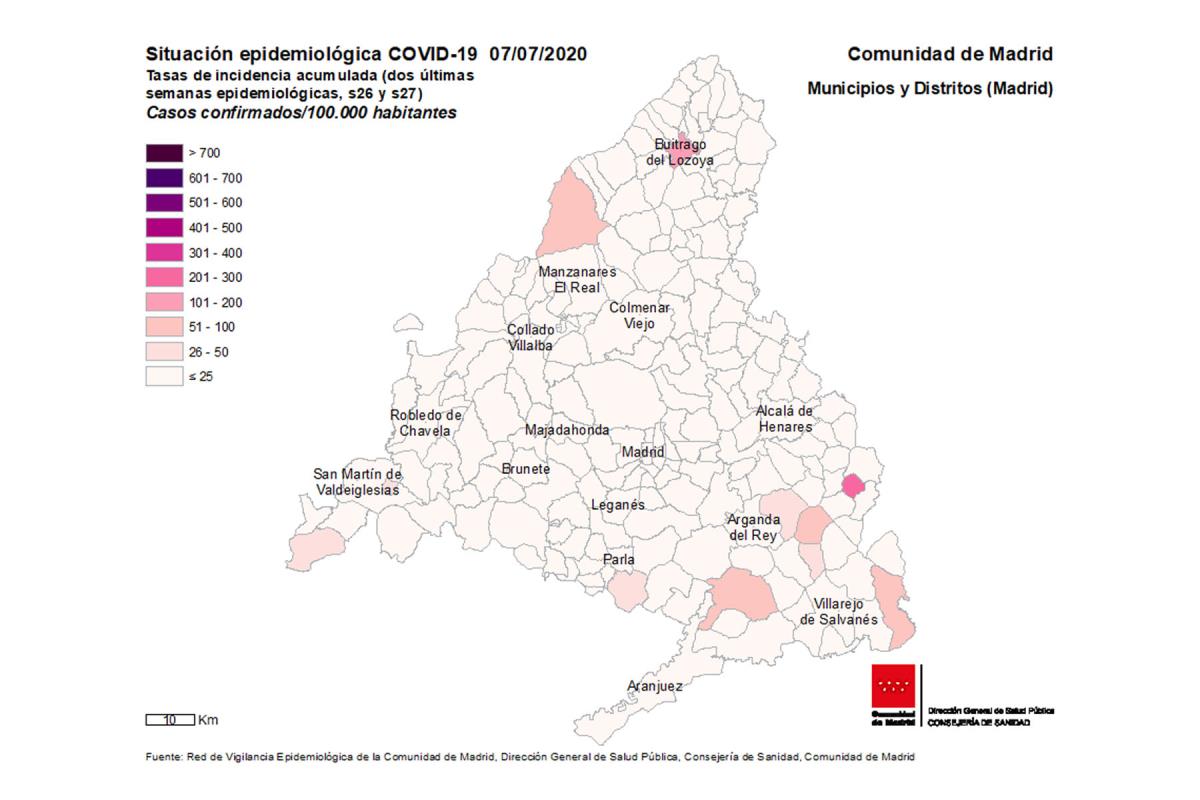 La zona norte de Madrid suma más de medio centenar de nuevos contagios de coronavirus