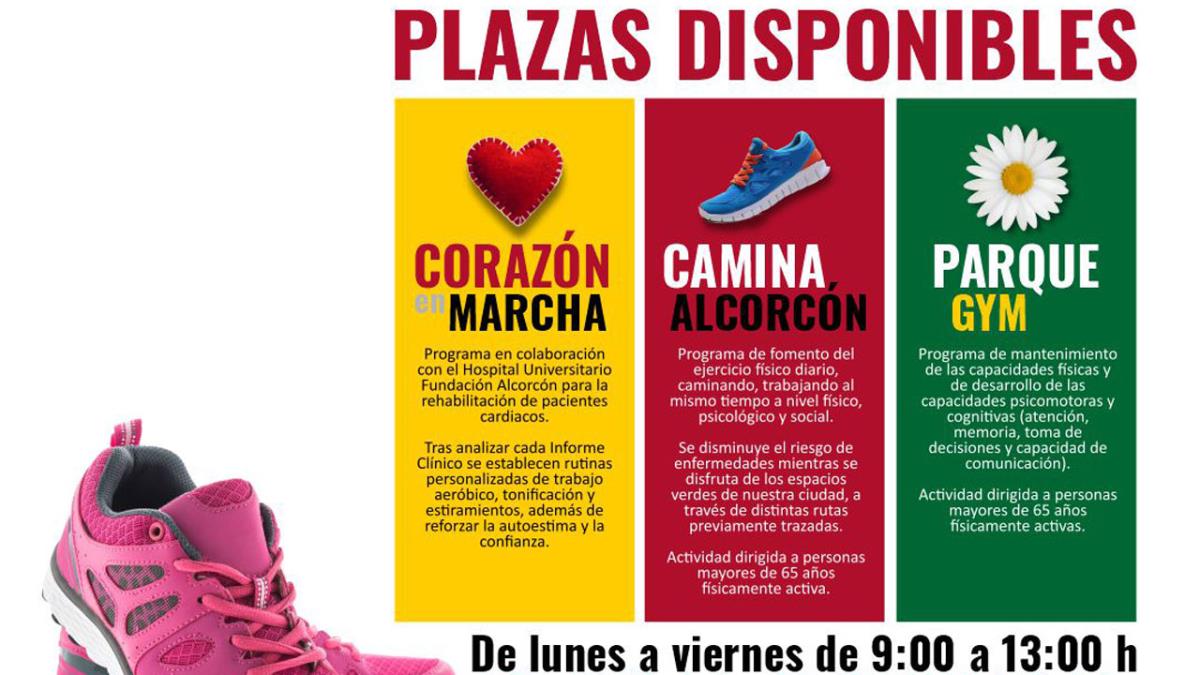 Quedan plazas para ‘Parque-Gym’, ‘Caminalcorcón’ y ‘Corazón en Marcha’
