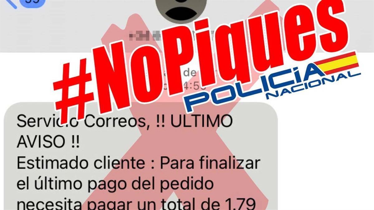 La Policía Nacional lanza una nueva alerta de estafas a través de SMS