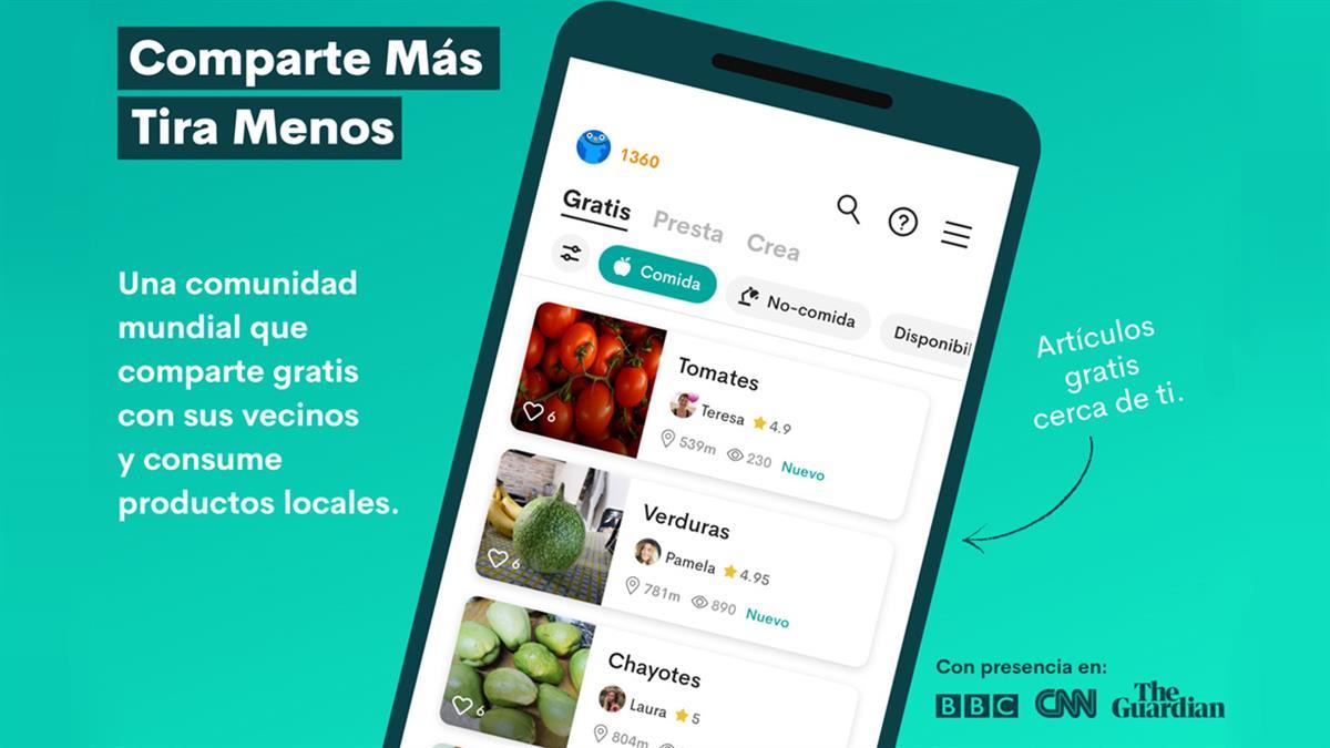 Sube lo que vayas a tirar y otra persona podrá aprovechar los alimentos