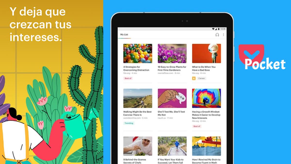 Con Pocket almacena los contenidos que recibes a lo largo del día creando tu espacio para lo que verdaderamente te interesa