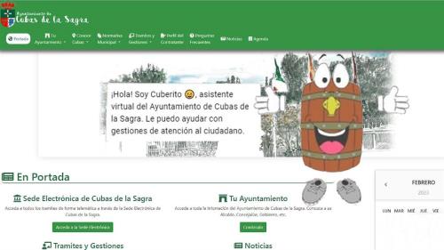 Cuberito se convierte en el asistente virtual de la web municipal