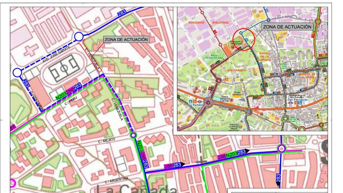 También va se va a producir un desvío en las líneas de autobús 