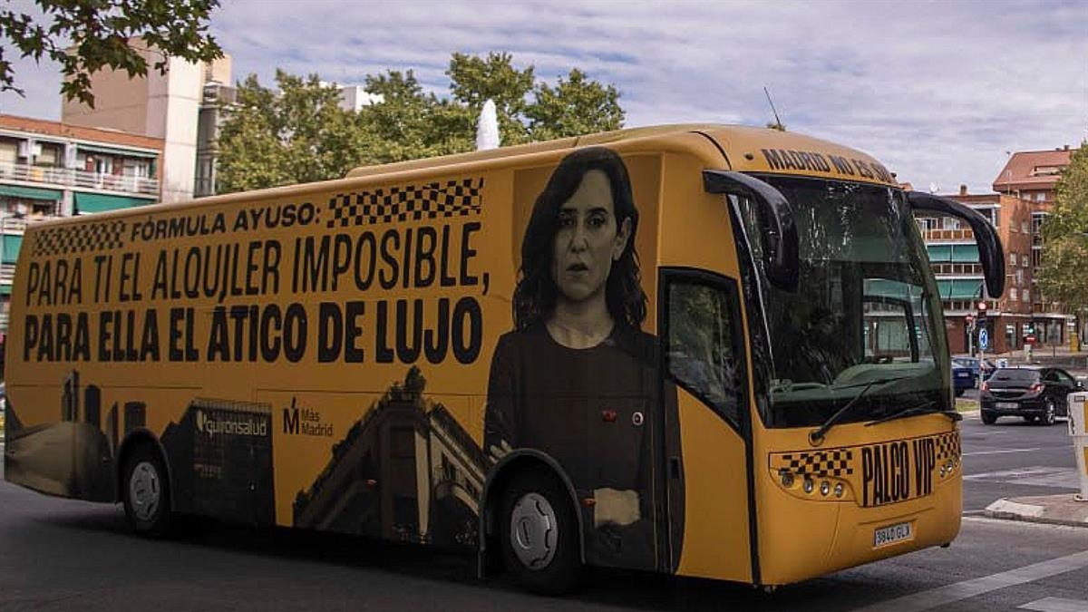 Más Madrid invierte en un autobús para denunciar la "Fórmula PP"