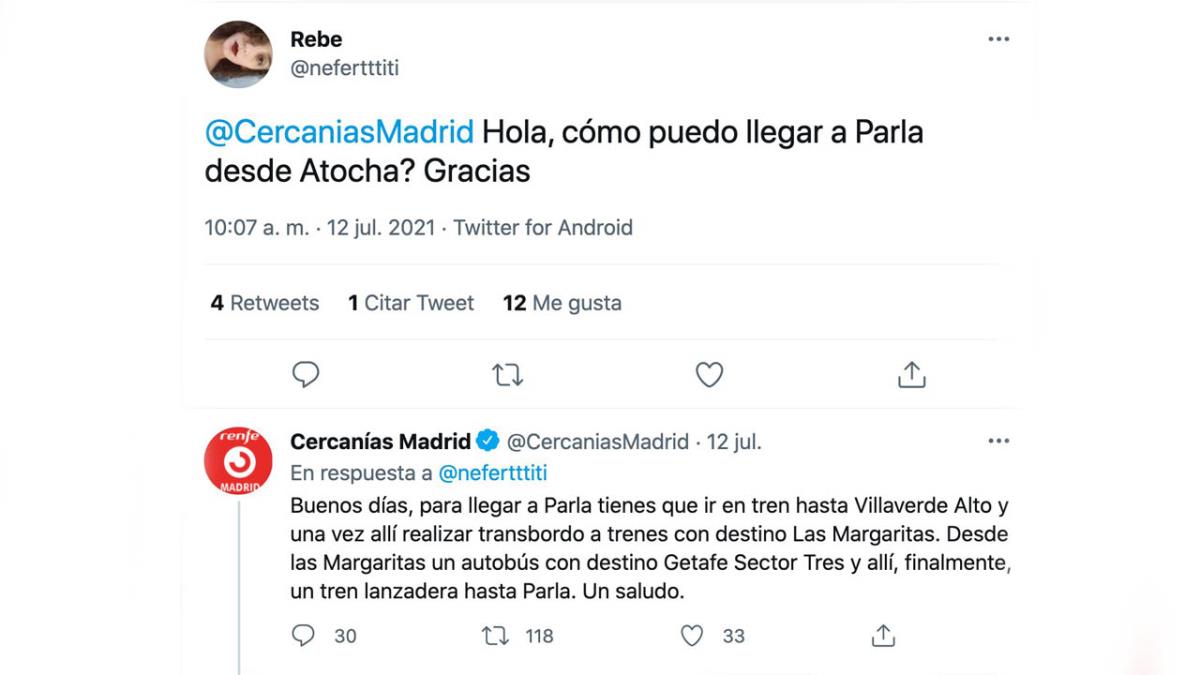 A causa de las indicaciones de Cercanías para ir de Atocha a Parla