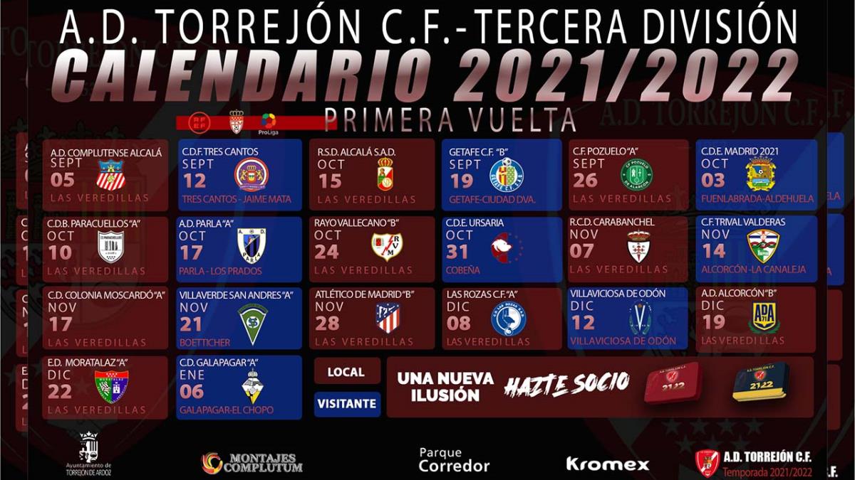 El conjunto torrejonero abre la competición en las Veredillas frente al Complutense y la cerrará también en casa ante el Galapagar
