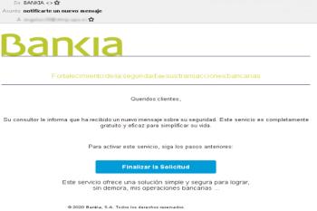 Redirigen a una web falsa para robar credenciales de acceso e información bancaria, con la excusa de un nuevo servicio de seguridad.