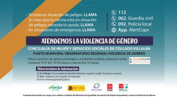 La campaña "A pesar de la distancia, estamos cerca" recuerda los medios de los que disponen las mujeres que sufren malos tratos para que se intervenga