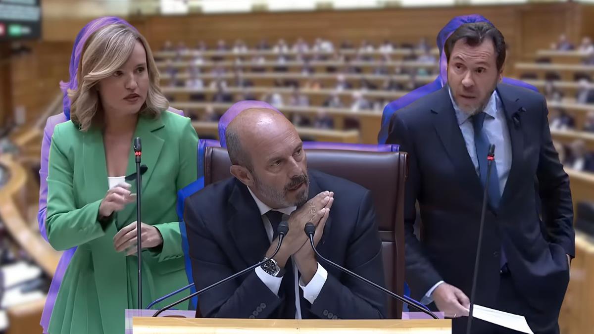 Dura sesión de control en la Cámara Alta con el presidente Pedro Rollán y Pilar Alegría como protagonistas