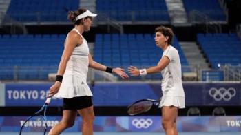 Junto a Muguruza perdieron su partido del torneo olímpico de Tokio 2020 frente a las suizas Belinda Bencic y Viktorija Golubic
