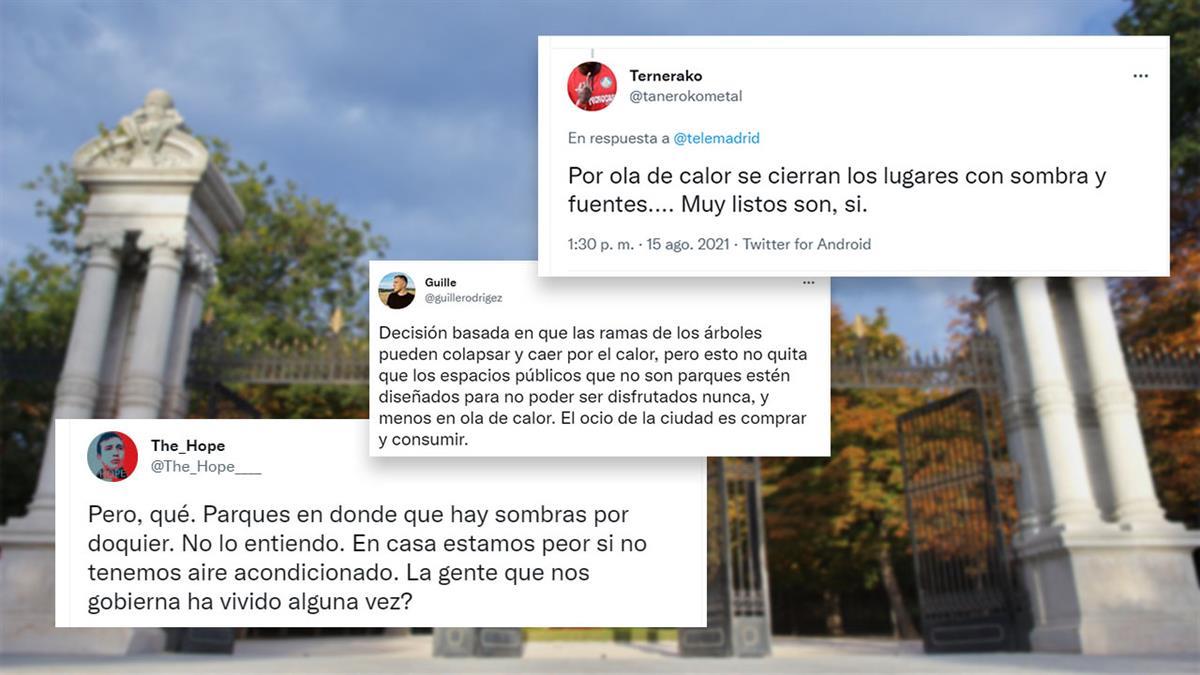 El Retiro y otras ocho zonas verdes permanecerán cerradas en plena ola de calor