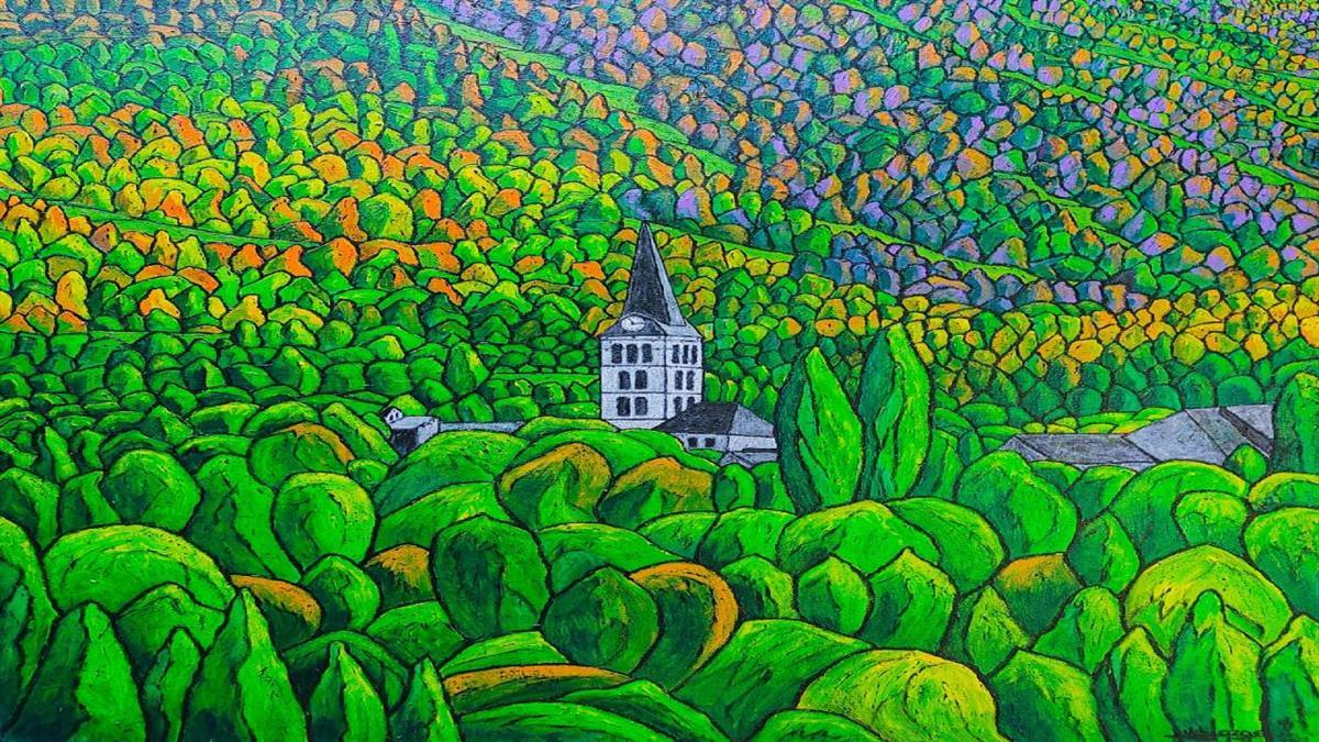 La exposición presenta una serie de pinturas en las que se muestra la visión del paisaje 