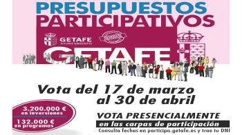Se puede realizar el voto desde la plataforma online "Participa Getafe" o desde las carpas de Participación Ciudadana distribuídas entre los distintos barrios