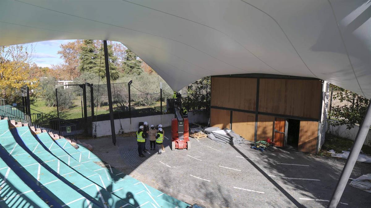 La nieve acumulada por Filomena rompió la membrana tensada que sujeta la estructura de la cubierta