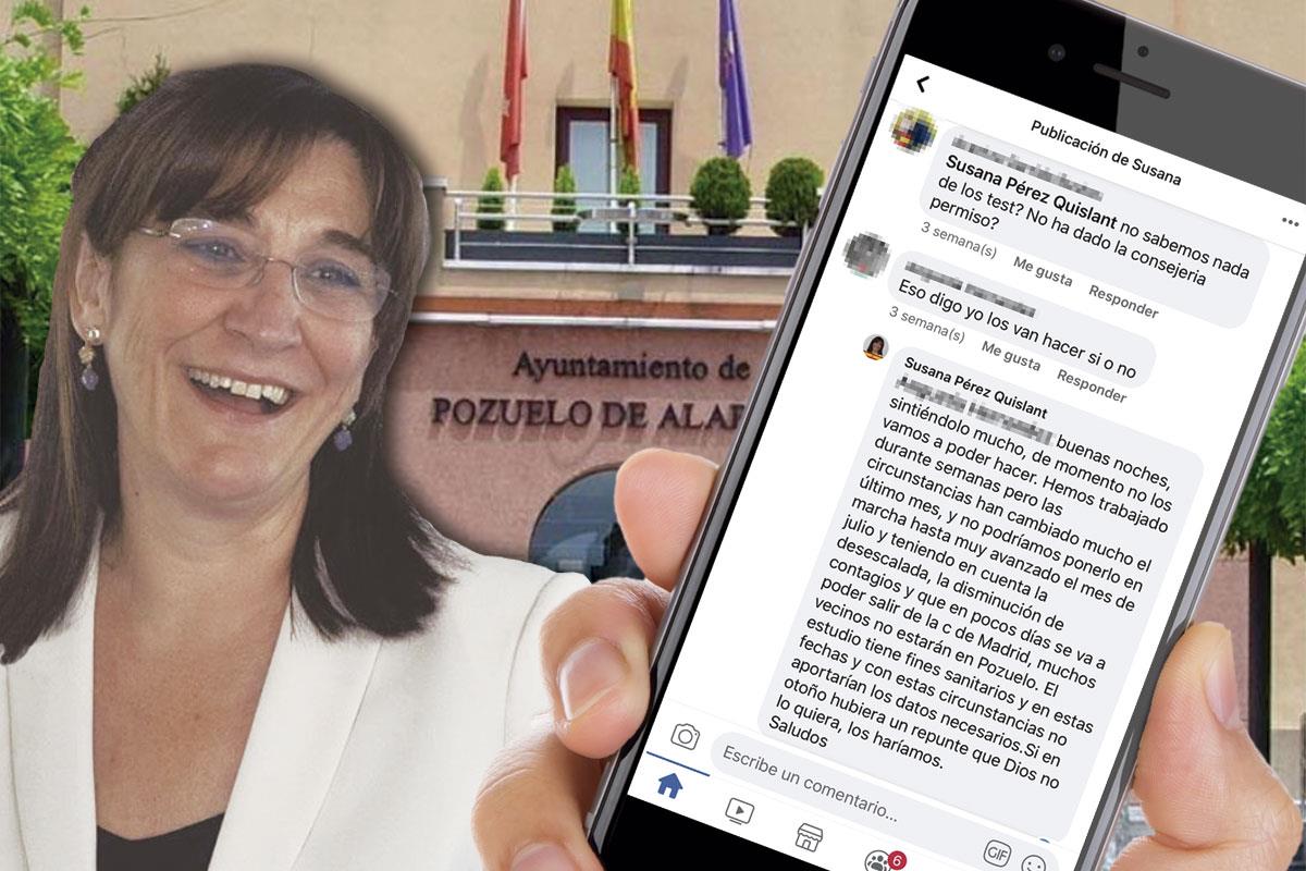 La alcaldesa de Pozuelo responde a una vecina en su cuenta de Facebook que “de momento no los vamos a poder hacer”