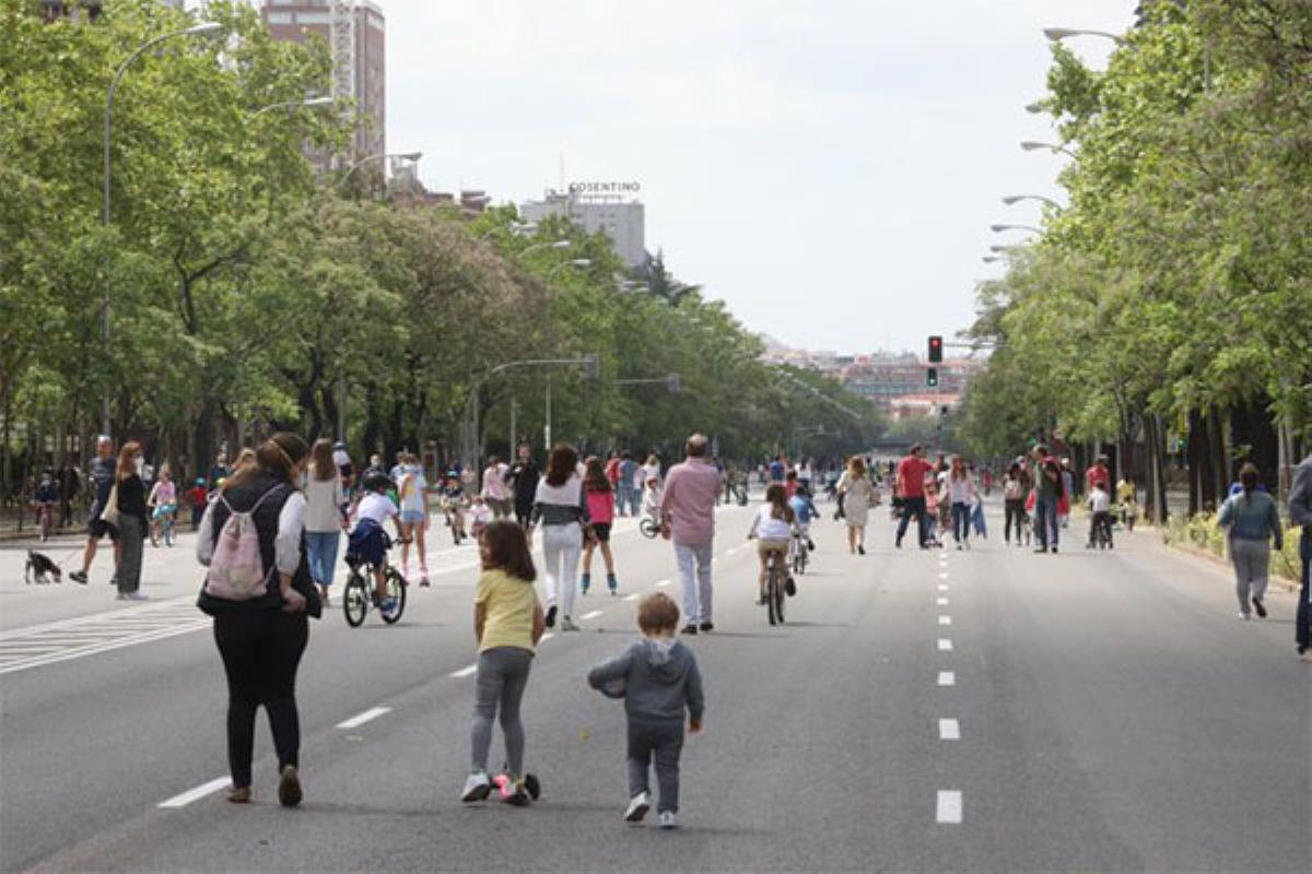 Peatonalización de Madrid para facilitar la distancia social y evitar contagios