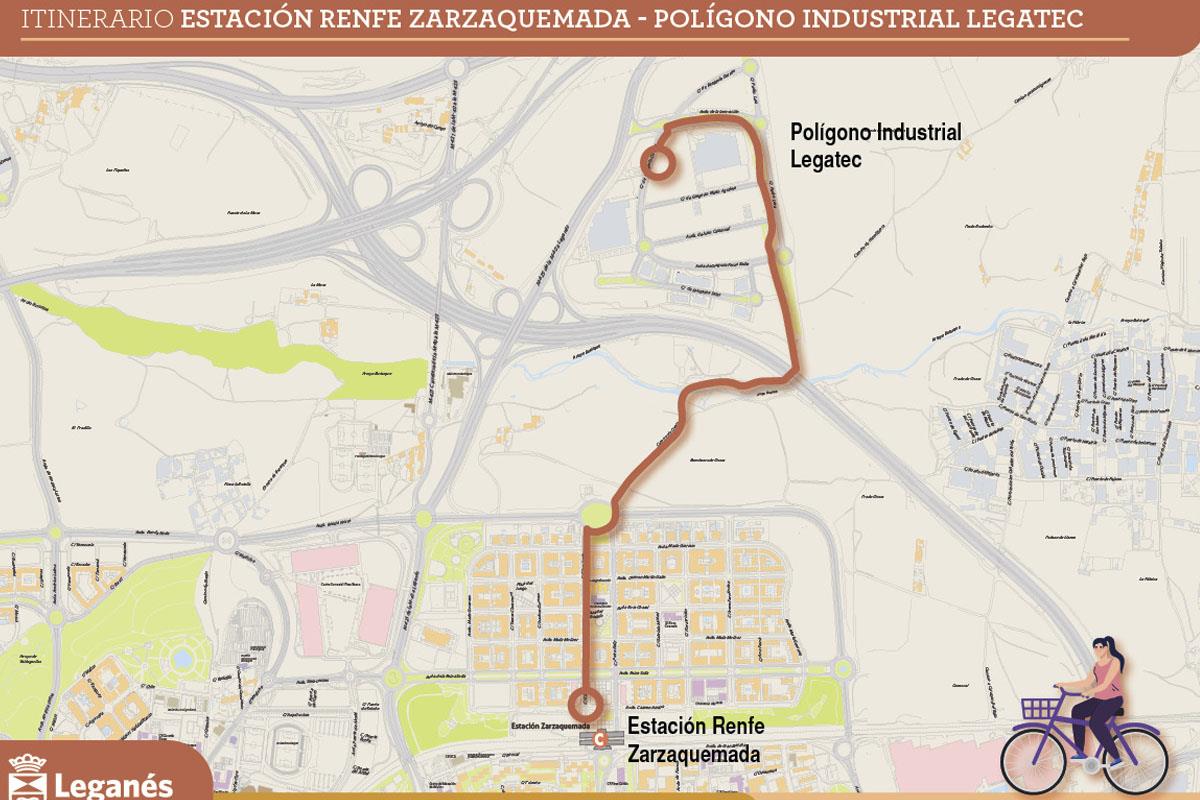 El Ayuntamiento ha ideado este itinerario para que los trabajadores de los nueve polígonos puedan acudir en bicicleta