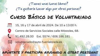Desde el Ayuntamiento han publicado que impartirán un curso básico de Voluntariado para todo aquel que quiera apuntarse y tenga ganas de ayudar a los demás