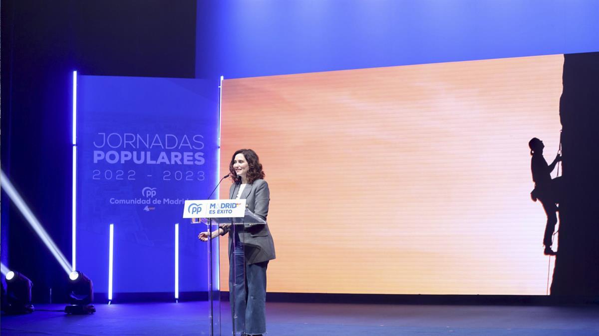 Duras críticas de la presidenta Isabel Díaz Ayuso durante las Jornadas Populares