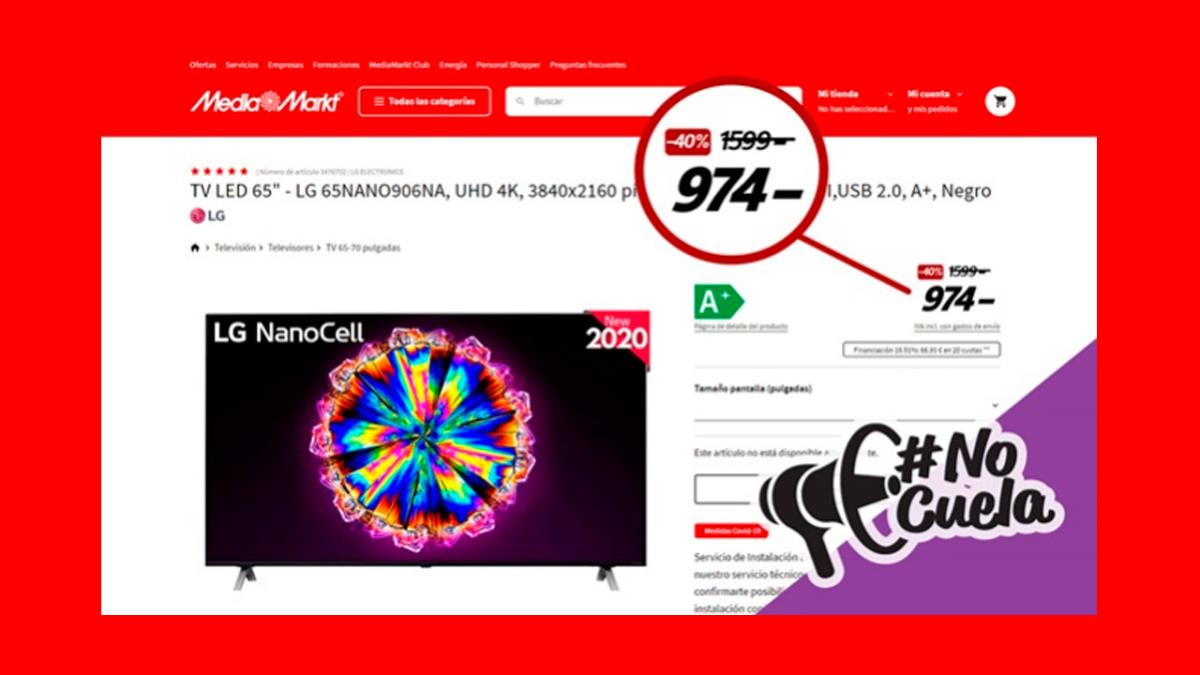 OCU comunica su denuncia al distribuidor tecnológico por una oferta que no es real