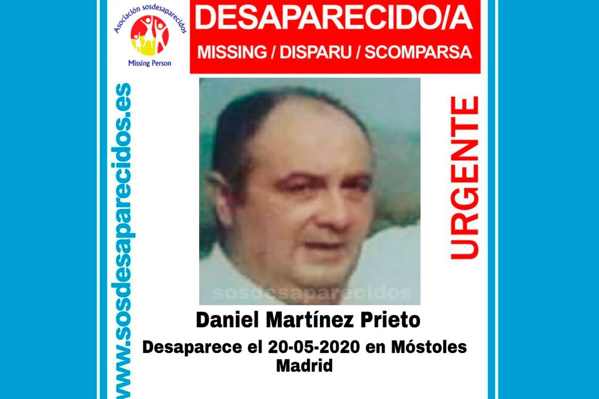 Según informa SOS Desaparecidos, Daniel desapareció el pasado 20 de mayo en Móstoles
