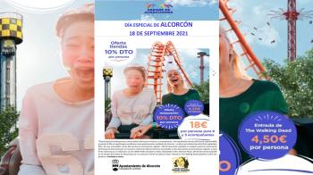 Entrada recudida y descuentos en atracciones, restauración y tiendas del parque de atracciones de Madrid en el día especial de Alcorcón