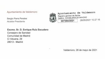 Tras remitir una carta al Consejero de Sanidad de la Comunidad de Madrid