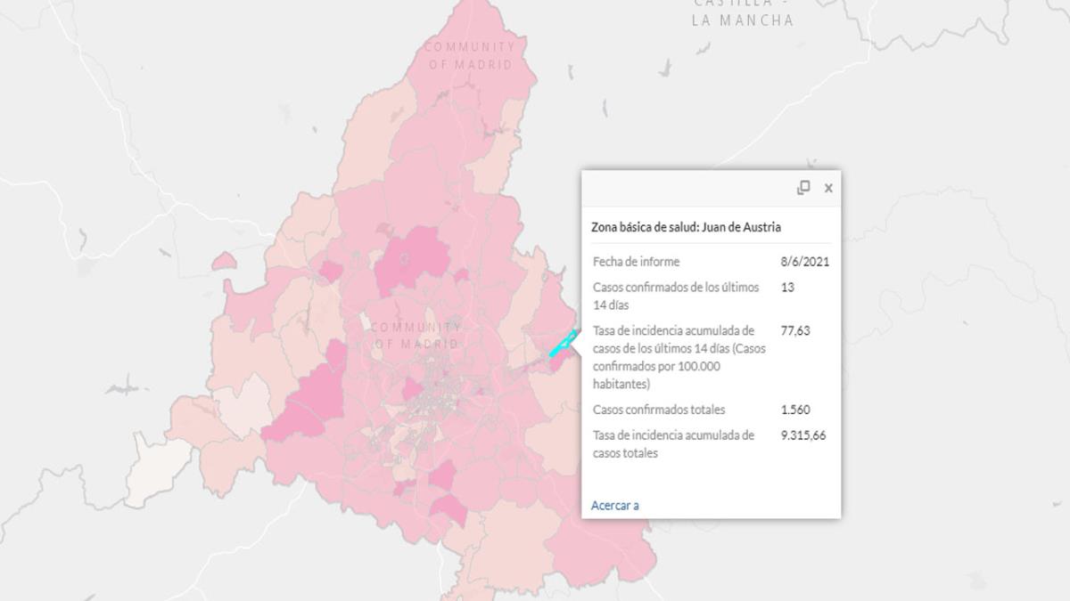 La incidencia acumulada del municipio sigue a la baja, siendo Puerta de Madrid la zona con peores cifras