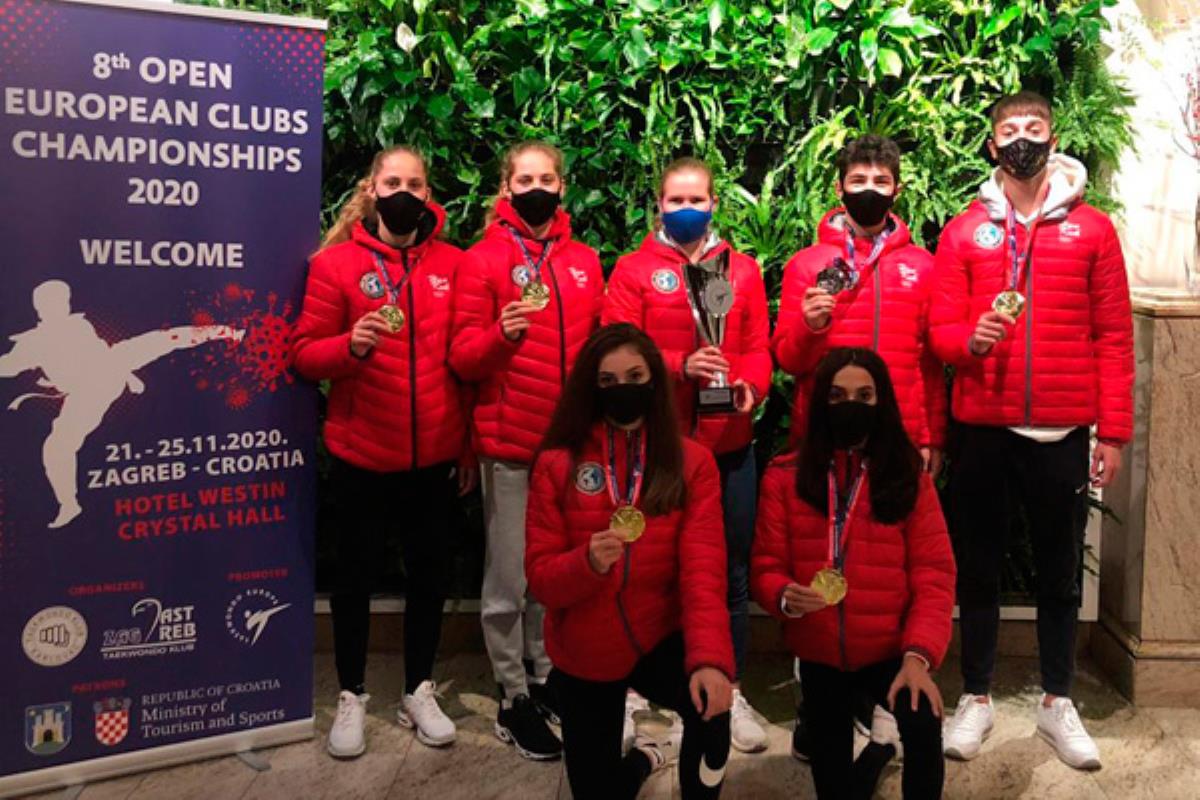 El club sansero brilló en Croacia, sumando cinco oros y una plata