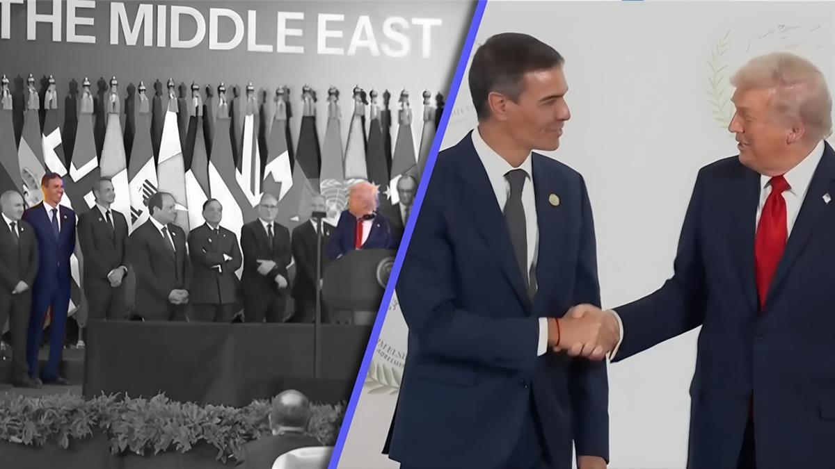 El viral encuentro ha tenido lugar durante la ceremonia de firma del Plan de Paz para Oriente Próximo