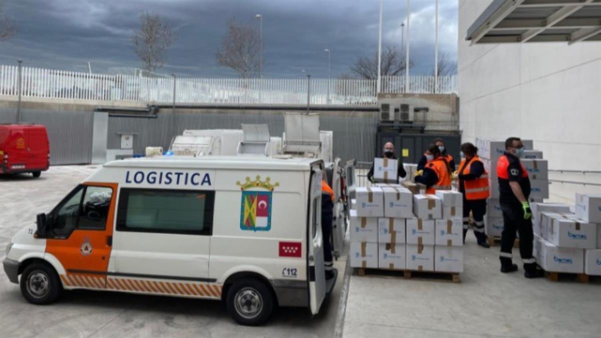 Los productos para Ucrania se han depositado en el Hospital Zendal y se unirán al resto de las recogidas de la Comunidad de Madrid